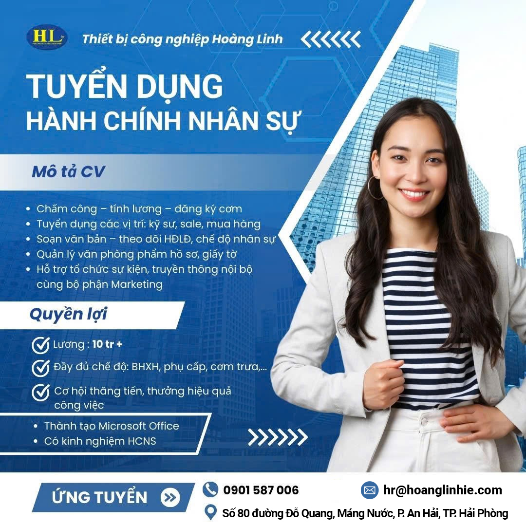 Tuyển dụng nhân viên hành chính - nhân sự - HLie